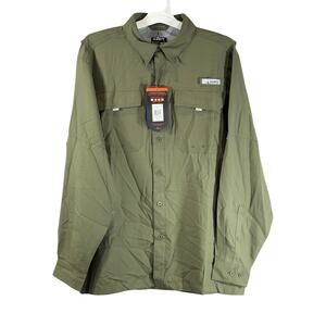 Habit Long Sleeve Button Down Shirt, Lichen Green, Size L, NWT